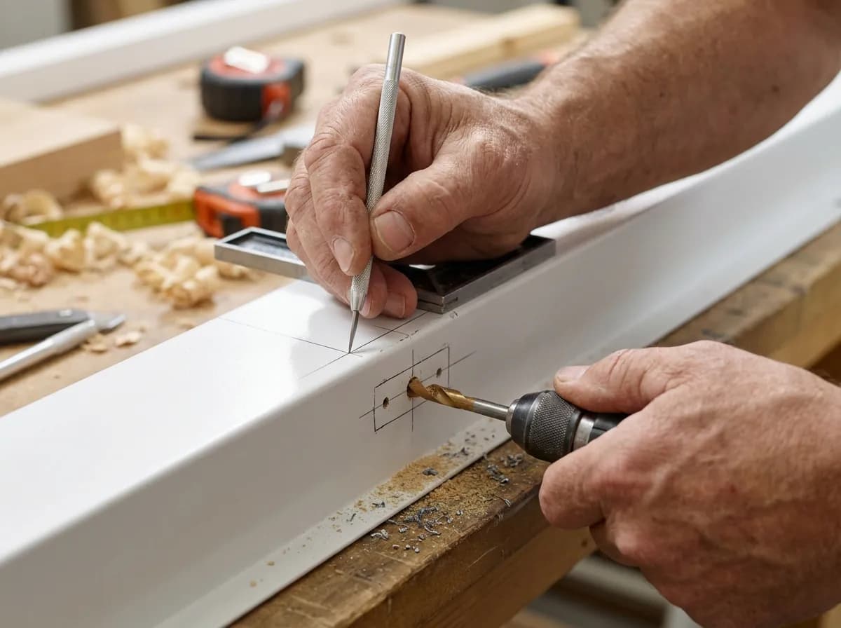 Tutoriel pas à pas : percer le coffre Étape de perçage d'une mortaise pour grille d'aération