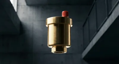 Gros plan sur un purgeur automatique en laiton