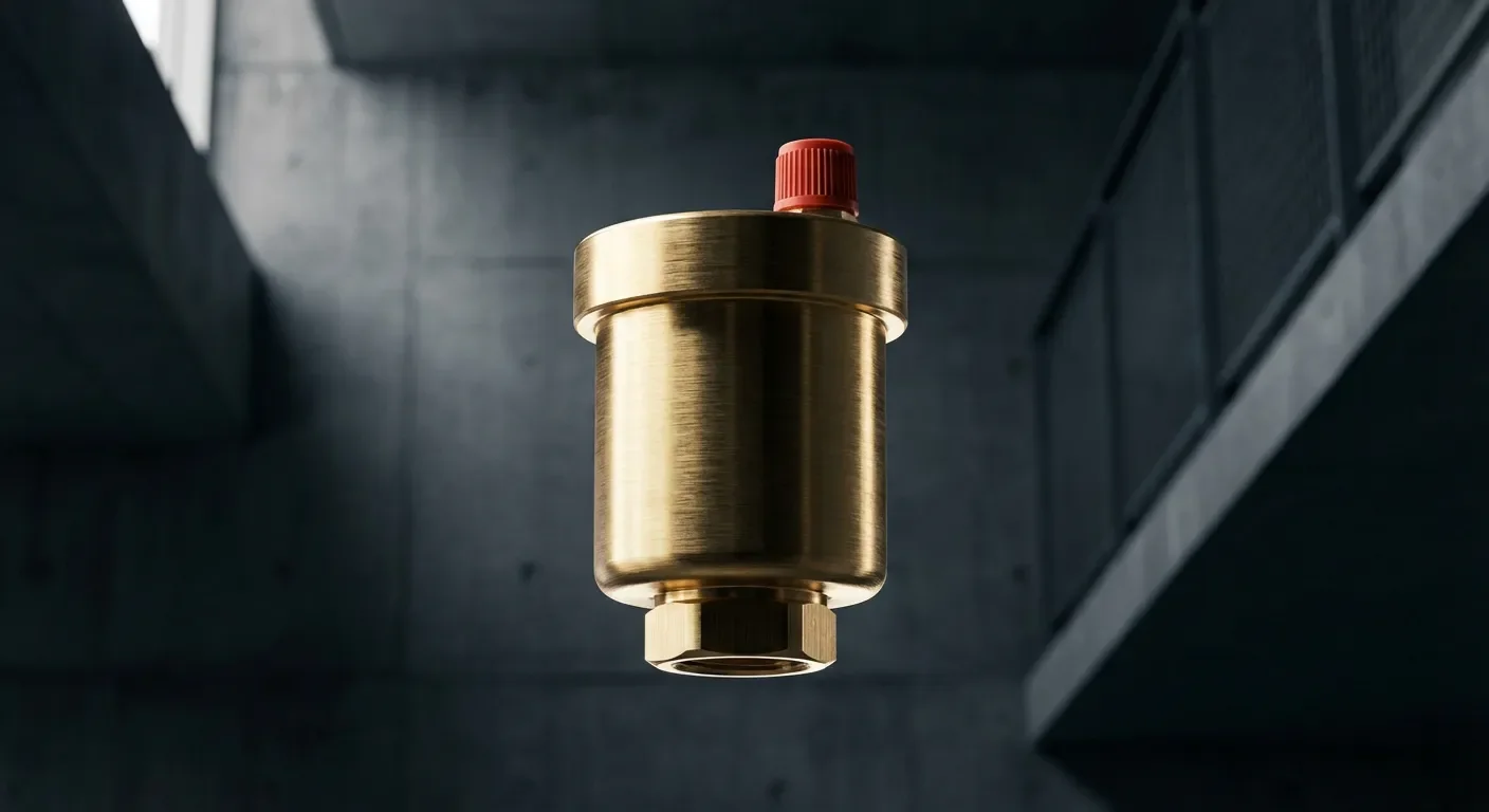 Gros plan sur un purgeur automatique en laiton