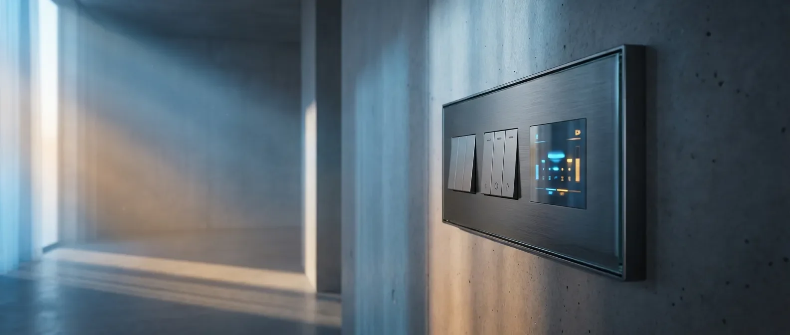 Tableau électrique moderne et design dans un intérieur haut de gamme