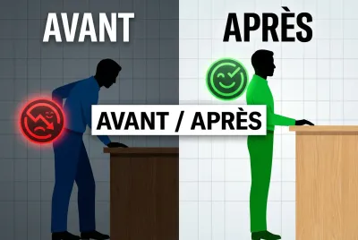 Comparatif avant après d'un plan de travail de cuisine rehaussé.
