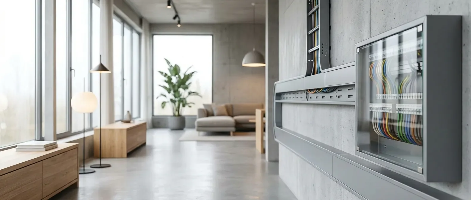 Gaine technique de logement GTL parfaitement installée et conforme dans une maison moderne